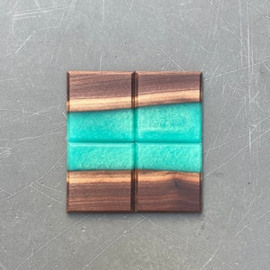 Black Walnut, Resin and Wood Coasters, Wood and Epoxy Coaster Set, Coasters, Wooden