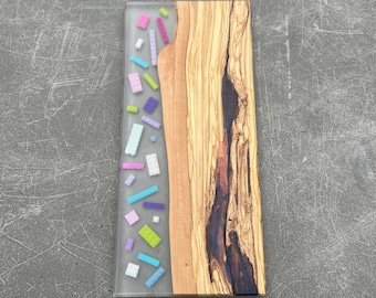 Olive Wood, Building Block Tray, Resin, Serving Board, Epoxy Cheese Board, Wood Charcuterie Board, Tray, Building Block Charcuterie Board