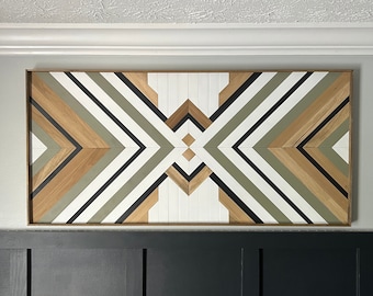 Mosaic, Geometric Wood Wall Art, Mosaic Wood Art, Geometric Wall Art, Geometric Wall Decor, Tribal Wood Art, Boho Wood Art, Rustic Wall Art
