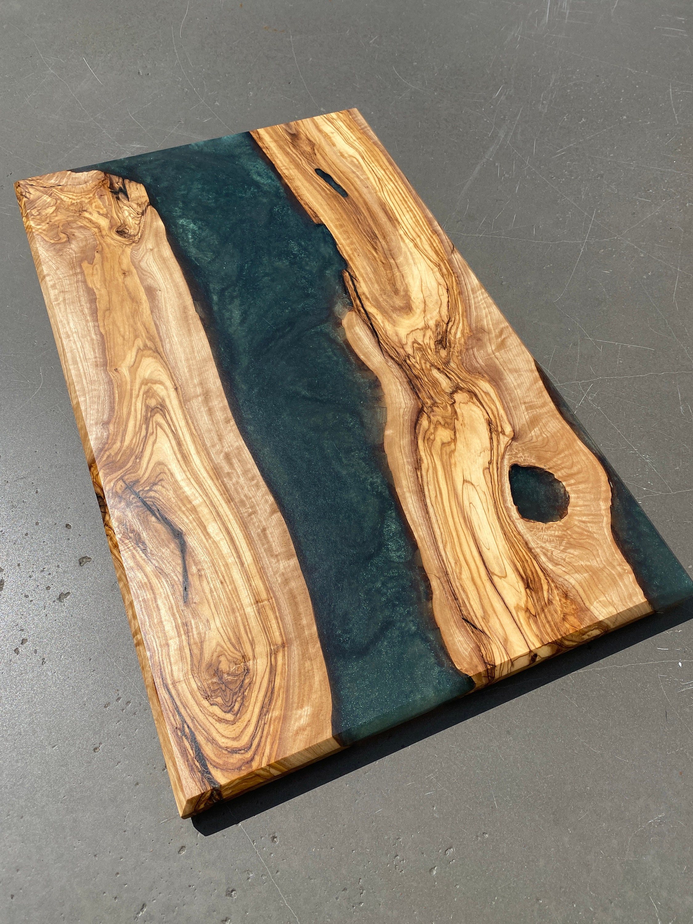 Olive Wood Resin Charcuterie Board Serving Board Epoxy Etsy