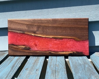 Zwarte Walnoot, Hars Charcuterie Board, Serveerplank, Epoxy Kaasplank, Houten Charcuterie Board, Dienblad
