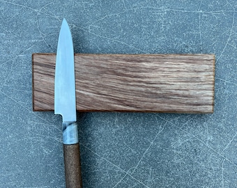 Black Walnut Wood Epoxy Knife Holder, Magnetic Knife Rack, Resin & Wood Knife Strip, Beveled Edge Knife Holder, Magnetic Wood Knife Storage