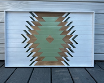 Geometric Wood Mosaic, Geometric Wood Wall Art, Mosaic Wall Art, Geometric Wall Decor, Tribal Wall Art, Boho Wall Art, Rustic Wood Art