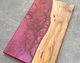 Olive Wood, Resin Charcuterie Board, Serving Board, Epoxy Cheese Board, Wood Charcuterie Board, Tray