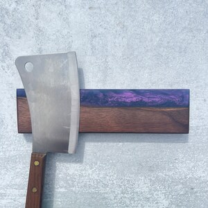 Custom Handmade Magnetic Knife Holder,Resin and Olive Wood Knife