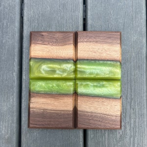Black Walnut, Resin and Wood Coasters, Wood and Epoxy Coaster Set, Coasters, Wooden, Drink Coasters