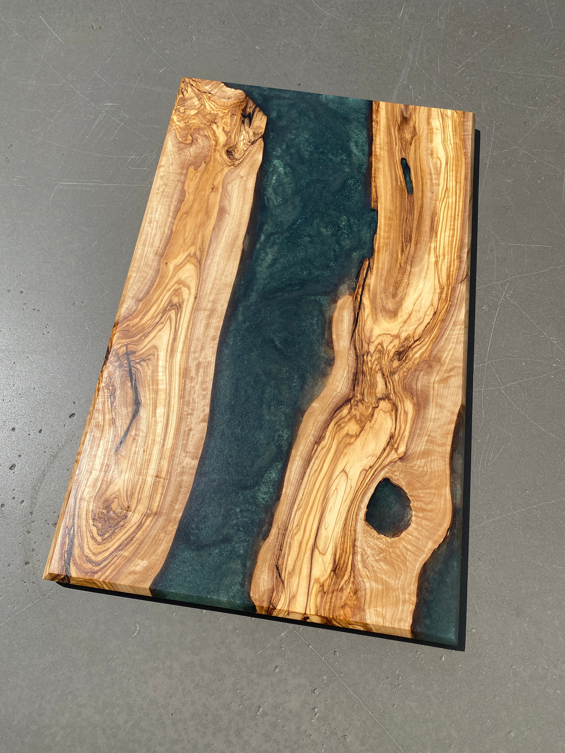 Olive Wood Resin Charcuterie Board Serving Board Epoxy Etsy