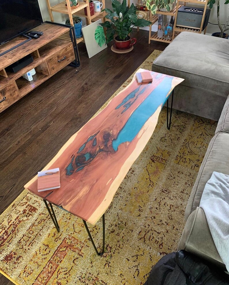 Custom Live Edge Resin Coffee Table Custom Multiple Wood and Etsy