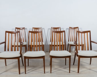 Mid-Century Teak and Fabric Dining Chairs by Leslie Dandy for G-Plan, 1960s, Set of 8