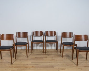 Komplet sześciu krzeseł, Dania, lata 60.