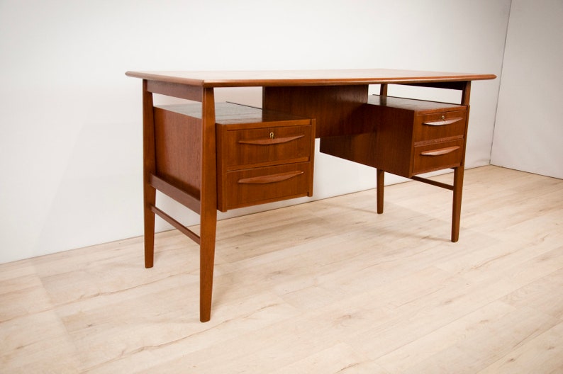 Mid Century Teak Desk By G Nielsen Tibergaard