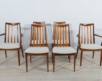 Un ensemble de quatre chaises et deux fauteuils, proj. L. Dandy, G-Plan, Royaume-Uni, années 60