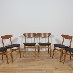 Set aus sechs Stühlen Modell 210, Farstrup Møbler, Dänemark, 1950er Jahre.