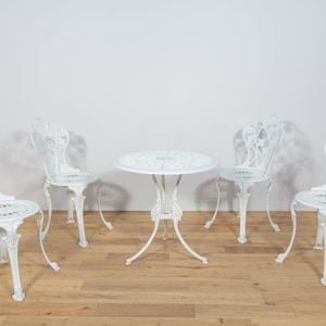 Art Nouveau Aluminum Garden Chairs, 1950s, United Knigdom, Set of 5