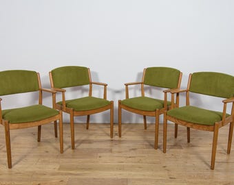 Mid-Century Oak Dining Chairs Model J62 by Poul M. Volther for FDB Mobler, Denmark, 1960s, Set of 4