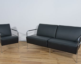 Ensemble canapé et fauteuil de cinéma, conçu par Gunilla Allard, Lammhults, Suède, années 1990