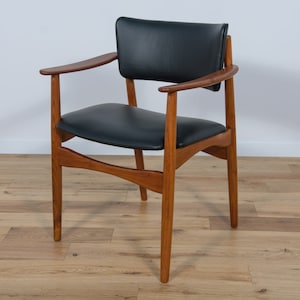 Mid-Century Danish Teak & Leather Armchair, 1970s