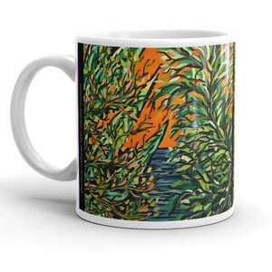 Botanical  Garden Art Ceramic 11 oz Coffee Mug, Gardening Nature  11 0z Tea Cup, Plant Lovers Drinking Glass, Garden Lover Coffee Mug Gift