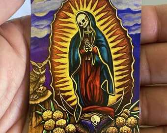 Santa Muerte Virgen Magnet, 3"x2.25" Santa Muerte Virgin Magnet, Saint of Death Magnet, Skeleton Saint Magnet, Skull Magnet, Occult Magnet