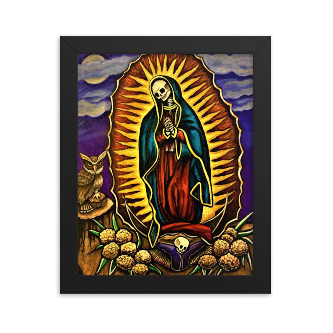 Virgin Mary Santa Muerte Skeleton Skull Framed Poster Print - Etsy