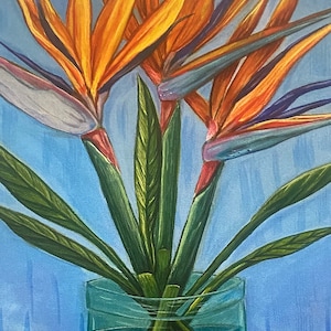 Birds of Paradise Signed Print, Birds of Paradise Floral Art, Birds of Paradise Archival Print, Flower Art Print, Birds of Paradise Art