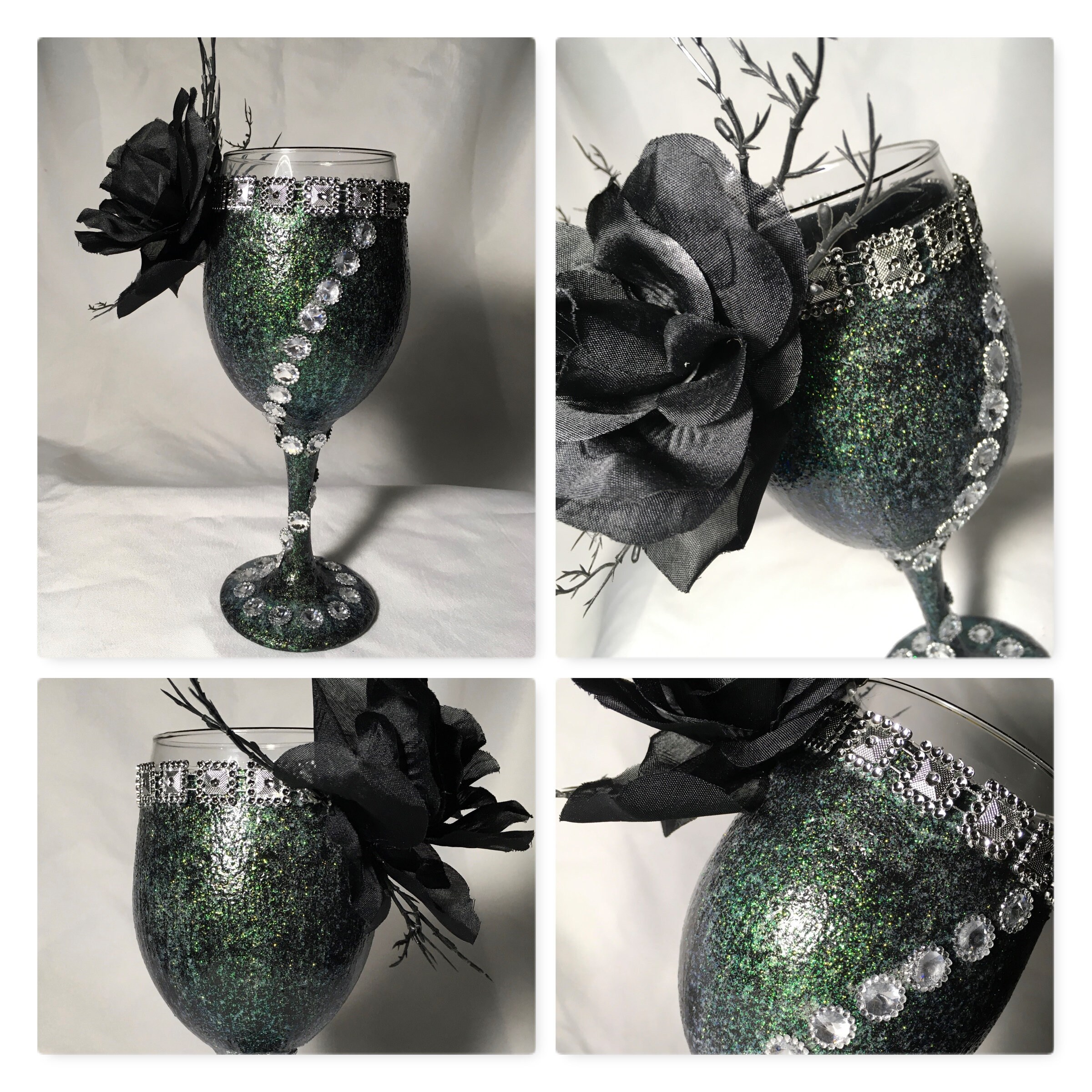 CLEARANCE MUST GO Goth Wine Glass Decorative Drinking Glass Etsy