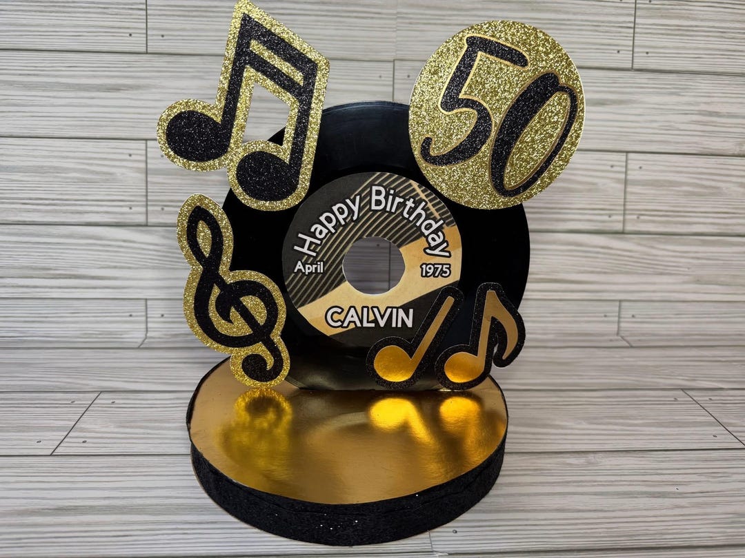 Custom 45 Vinyl Record Centerpiece: Music Party Table Decoration - Etsy