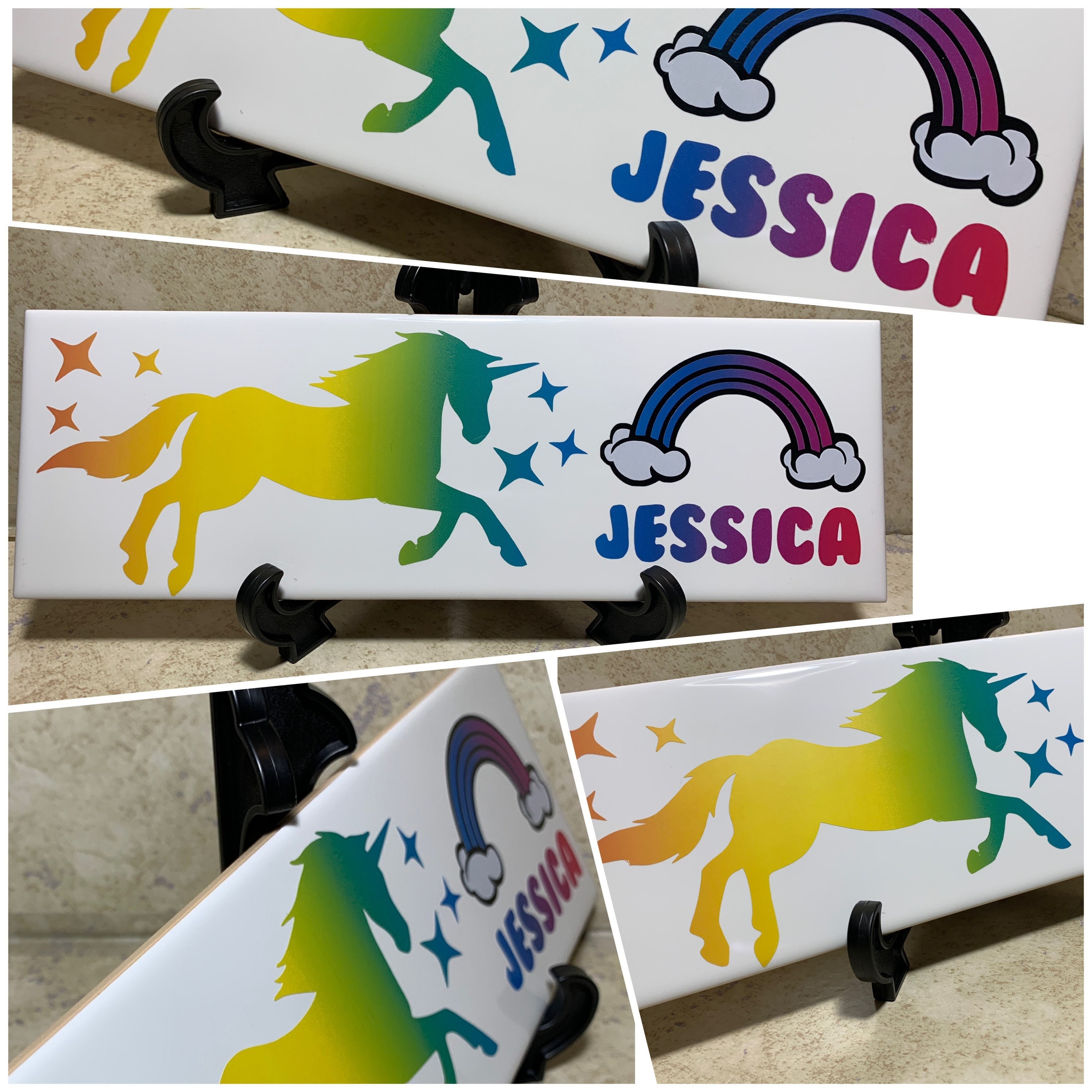 Unicorn Theme Unicorn Table Ceramic Plaque Magical Unicorn Table Decoration Unicorn Party Party decorations Unicorn Plaque