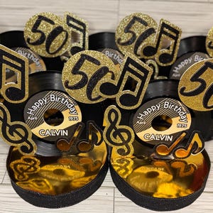 Custom 45 Vinyl Record Centerpiece: Music Party Table Decoration - Etsy