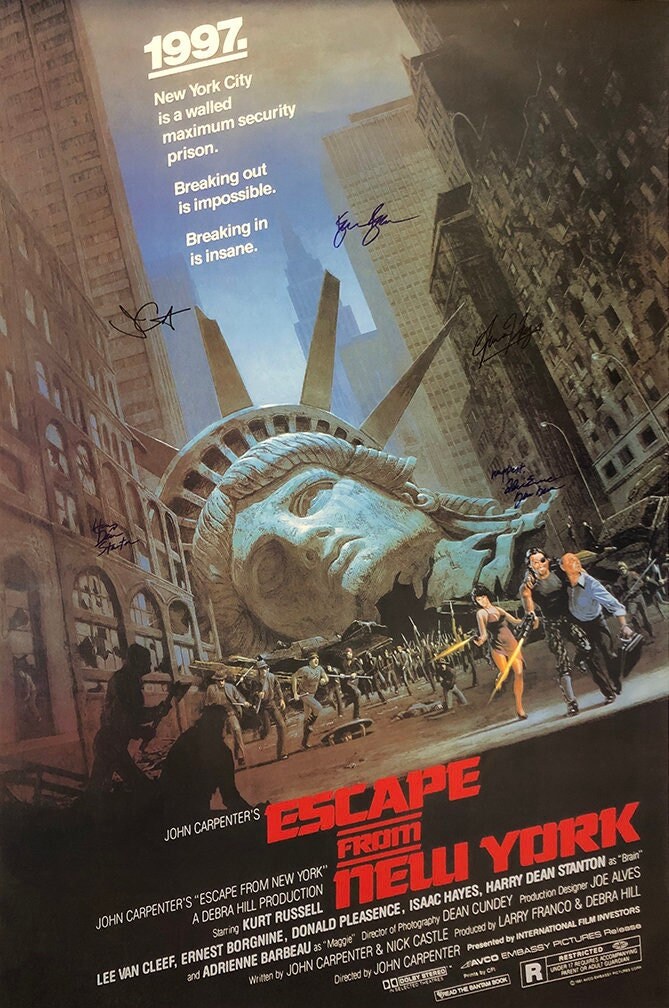 Escape From New York Hand Signed Movie Poster