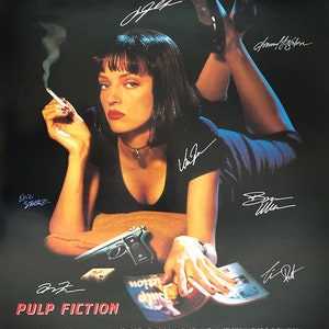 PULP FICTION  movie post signed by cast