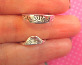 Sunrise sterling silver toe ring