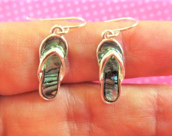 Abalone shell  flip flop earrings bracelet