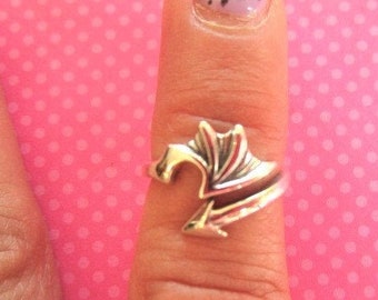 Dragon wing tail sterling silver toe ring/ring