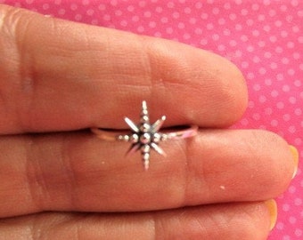 Starburst sterling silver toe ring