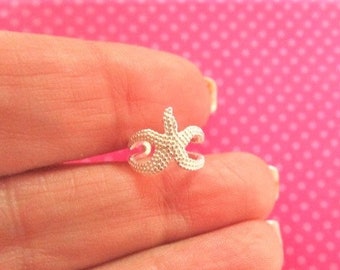 Starfish sterling silver ear cuff