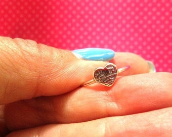 Sunrise beach dolphin heart sterling silver toe ring
