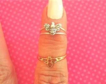 Bumblebee sterling silver toe rings