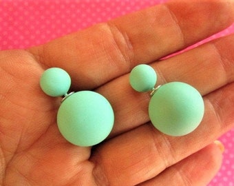 Turquoise double sided ball earrings