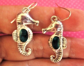 Seahorse silver earrings