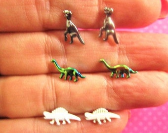 Dinosaur steel stud earrings