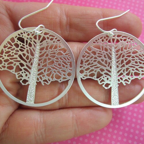 Orecchini Albero della Vita Tree of Life d'Argento Sterling 925 Orecchini Albero della Vita Tree of Life d'Argento Sterling 925