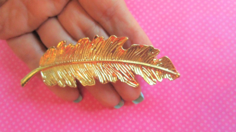 Leaf feather hair barrettes SET OF 2