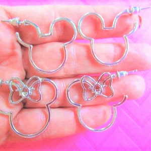 Mickey Minnie mouse open hoop earrings image 1