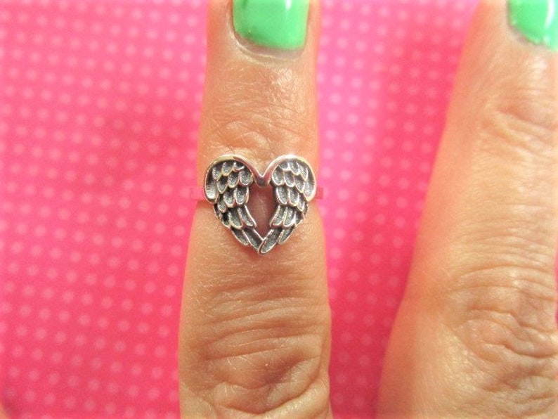 Angel wing sterling silver toe ring