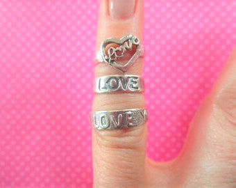 LOVE sterling silver toe rings