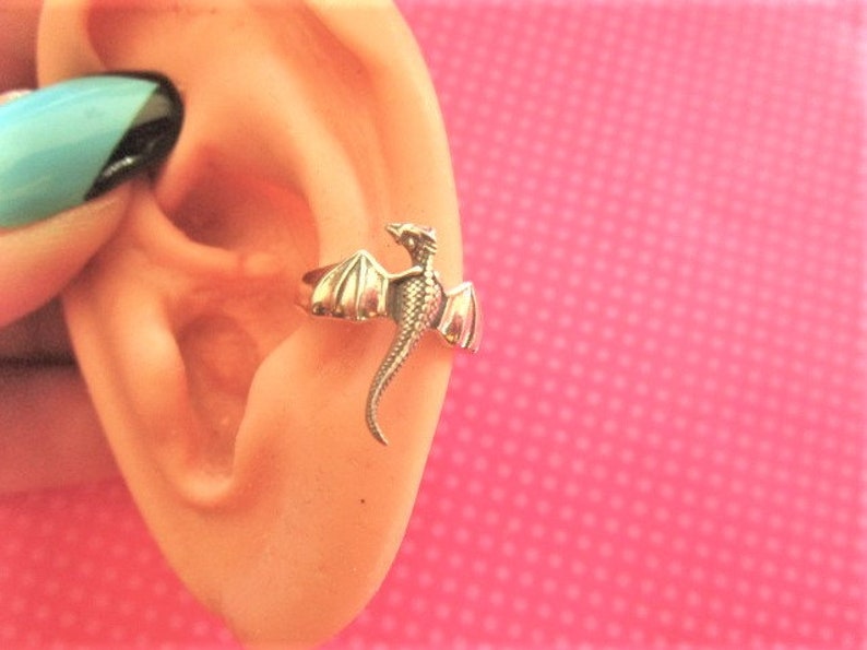 Dragon sterling silver ear cuff zdjęcie 4