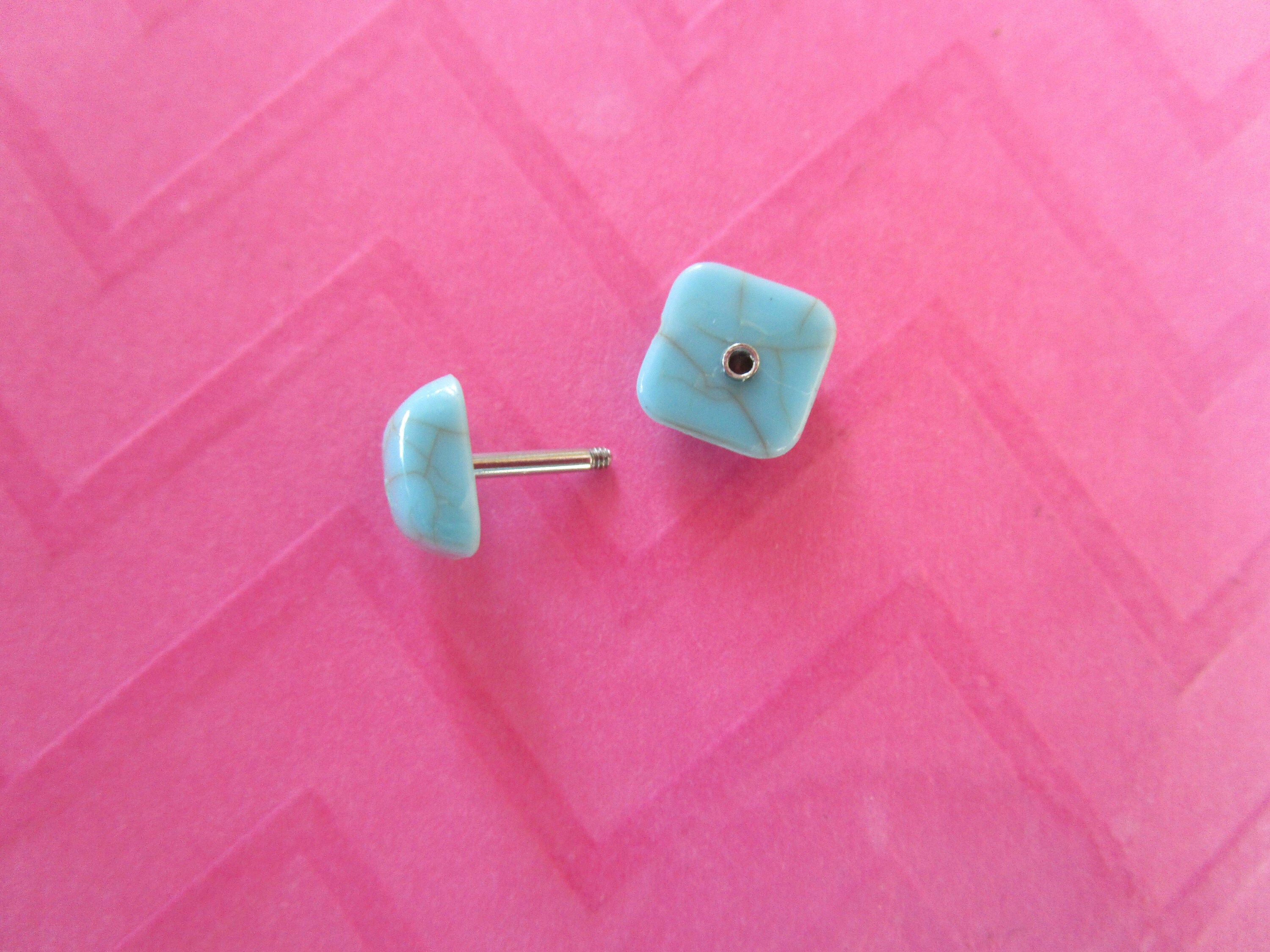 Turquoise Fake Plug Earrings Etsy
