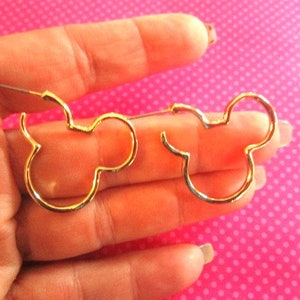 Mickey Minnie mouse open hoop earrings image 4