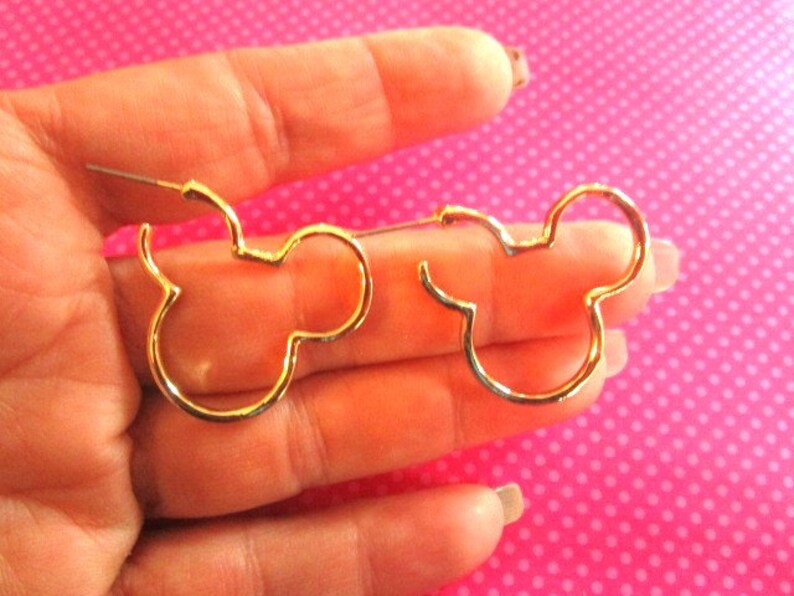 Mickey Minnie mouse open hoop earrings image 4